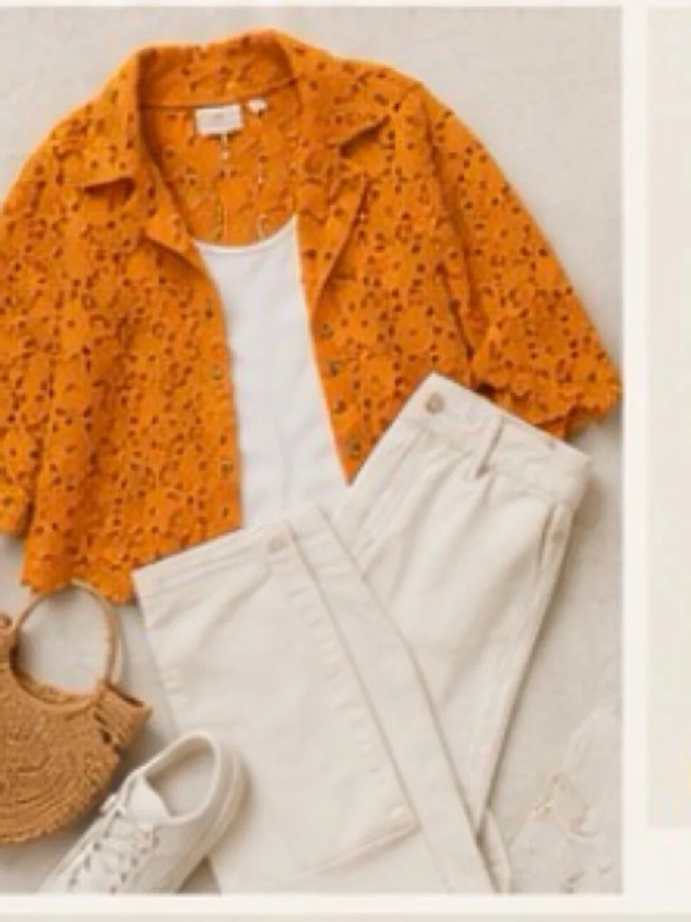 Anthropologie new Maeve Floral Lace Button down short sleeve shirt L boho resor